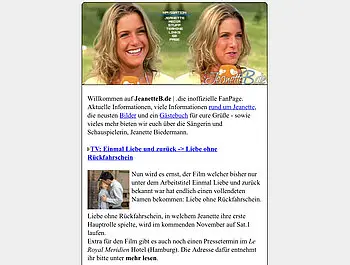 JeanetteB.de Screenshot der Fanpage JeanetteB.de
